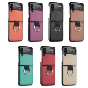 Galaxy Z Flip3 Litchi Texture Ring Wallet Case product image
