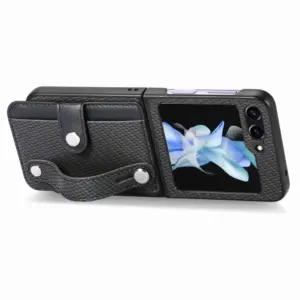 Galaxy Z Flip5 Fiber Texture Kickstand Wrist Strap Case product image