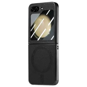 Galaxy Z Flip5 Litchi Texture Magnetic Screen Protector Wallet Case product image