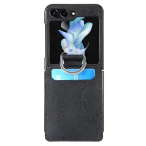 Galaxy Z Flip5 Litchi Texture Ring Wallet Case product image