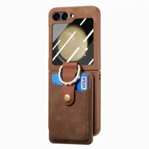 Galaxy Z Flip5 Magnetic Ring Card Wallet Screen Protector Wallet Case product image