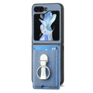 Galaxy Z Flip6 Fiber Texture Ring Card Wallet Case product image