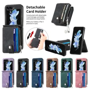 Galaxy Z Flip6 Vintage Zip Wallet Case product image