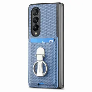 Galaxy Z Fold4 Fiber Texture Ring Card Wallet Case product image
