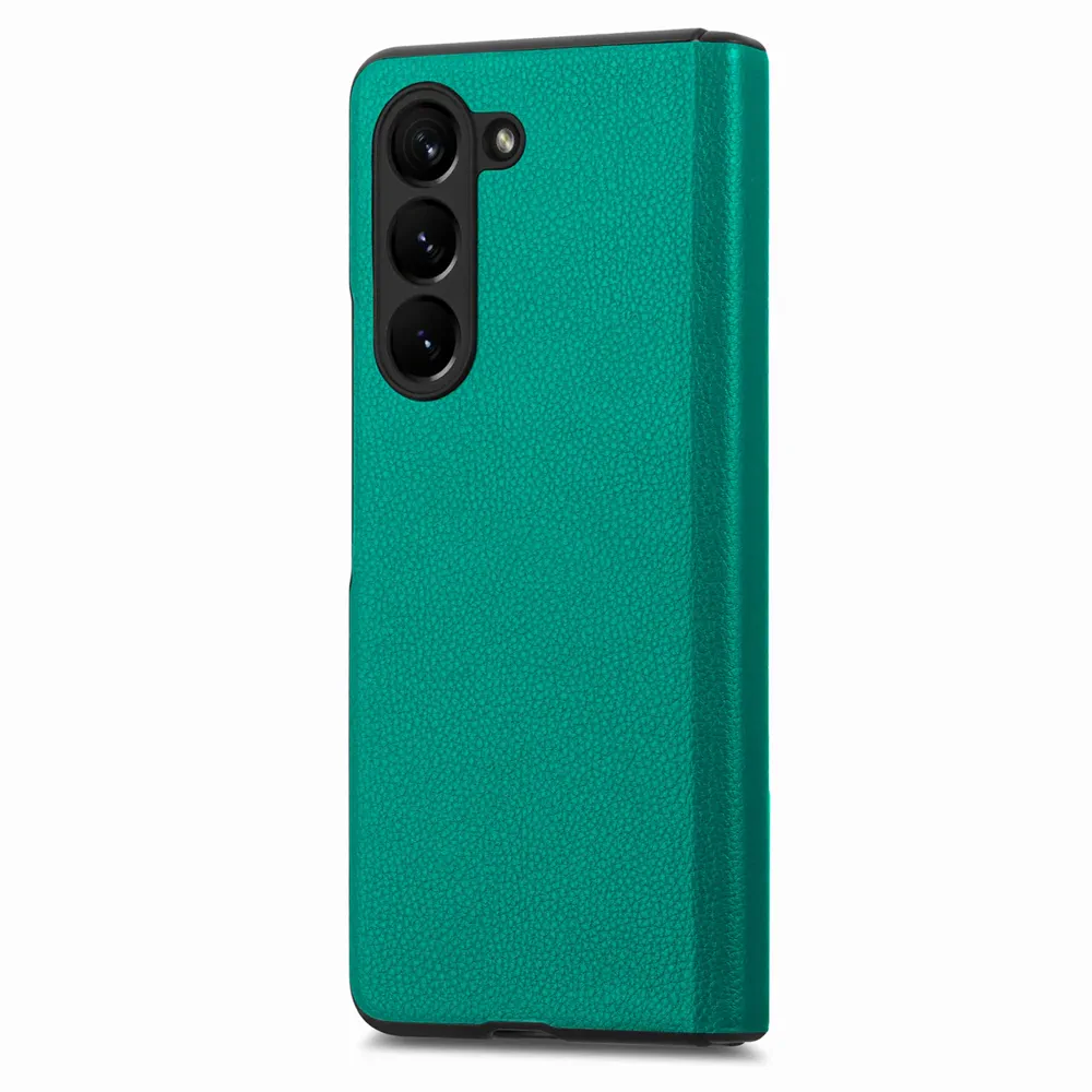 Galaxy Z Fold5 Litchi Texture Magnetic Screen Protector Hinge Protection Wallet Case product image