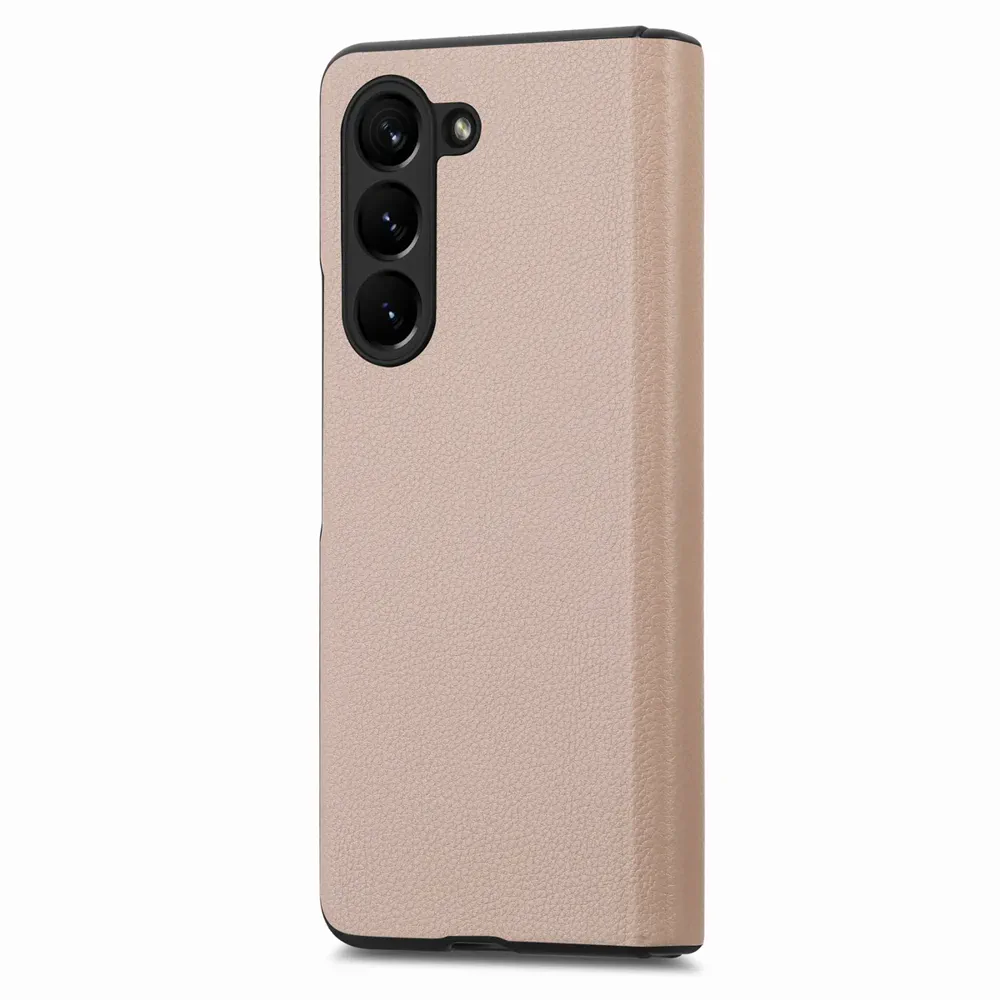 Galaxy Z Fold5 Litchi Texture Magnetic Screen Protector Hinge Protection Wallet Case product image