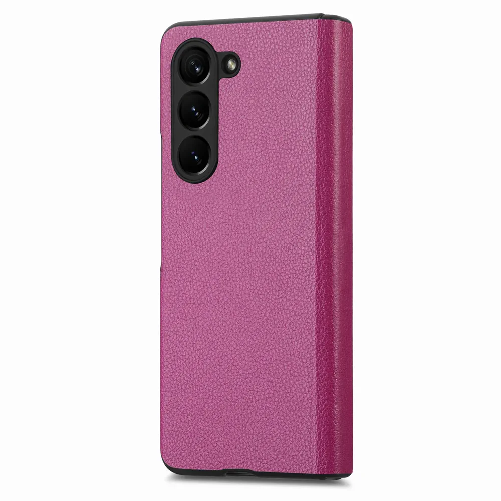 Galaxy Z Fold5 Litchi Texture Magnetic Screen Protector Hinge Protection Wallet Case product image