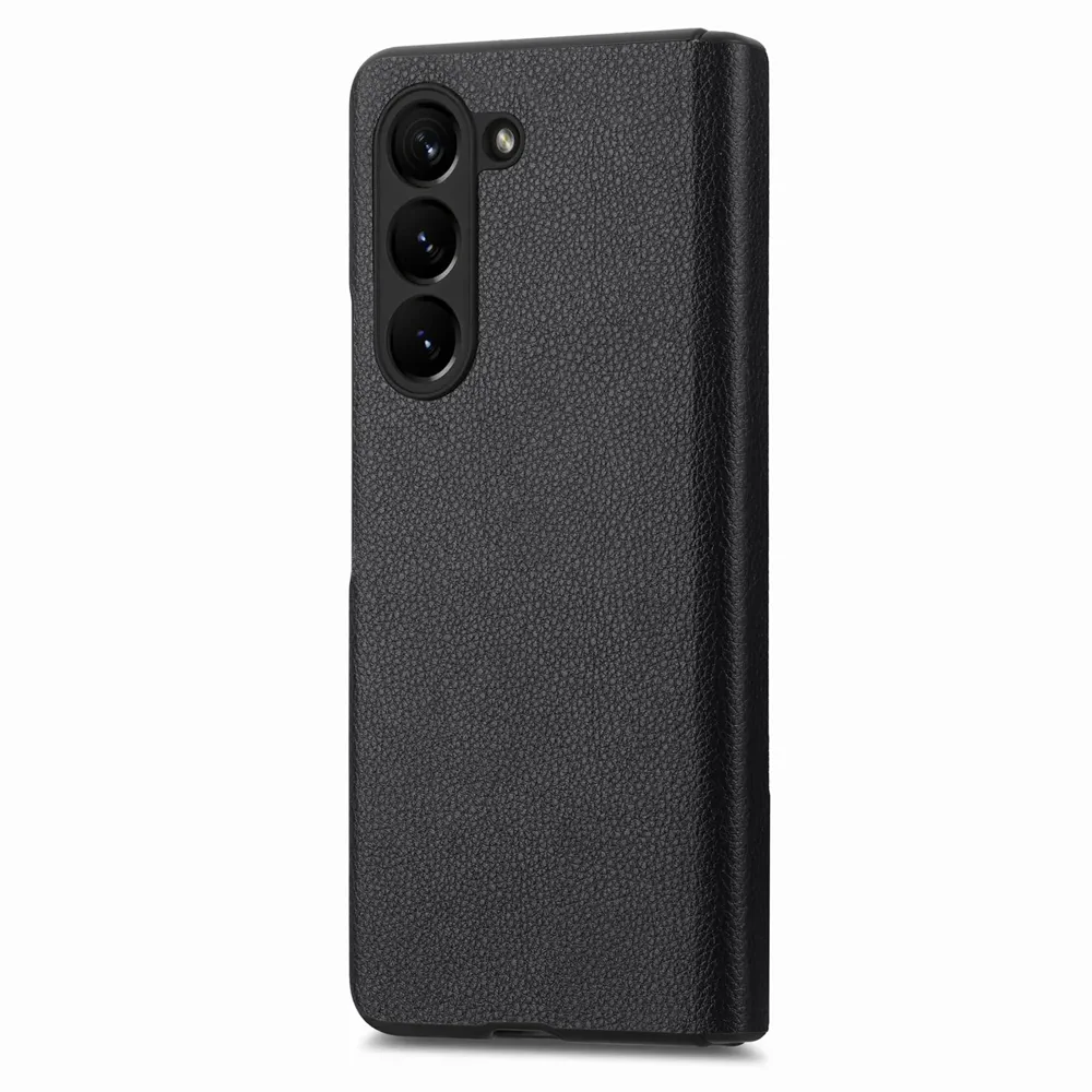Galaxy Z Fold5 Litchi Texture Magnetic Screen Protector Hinge Protection Wallet Case product image