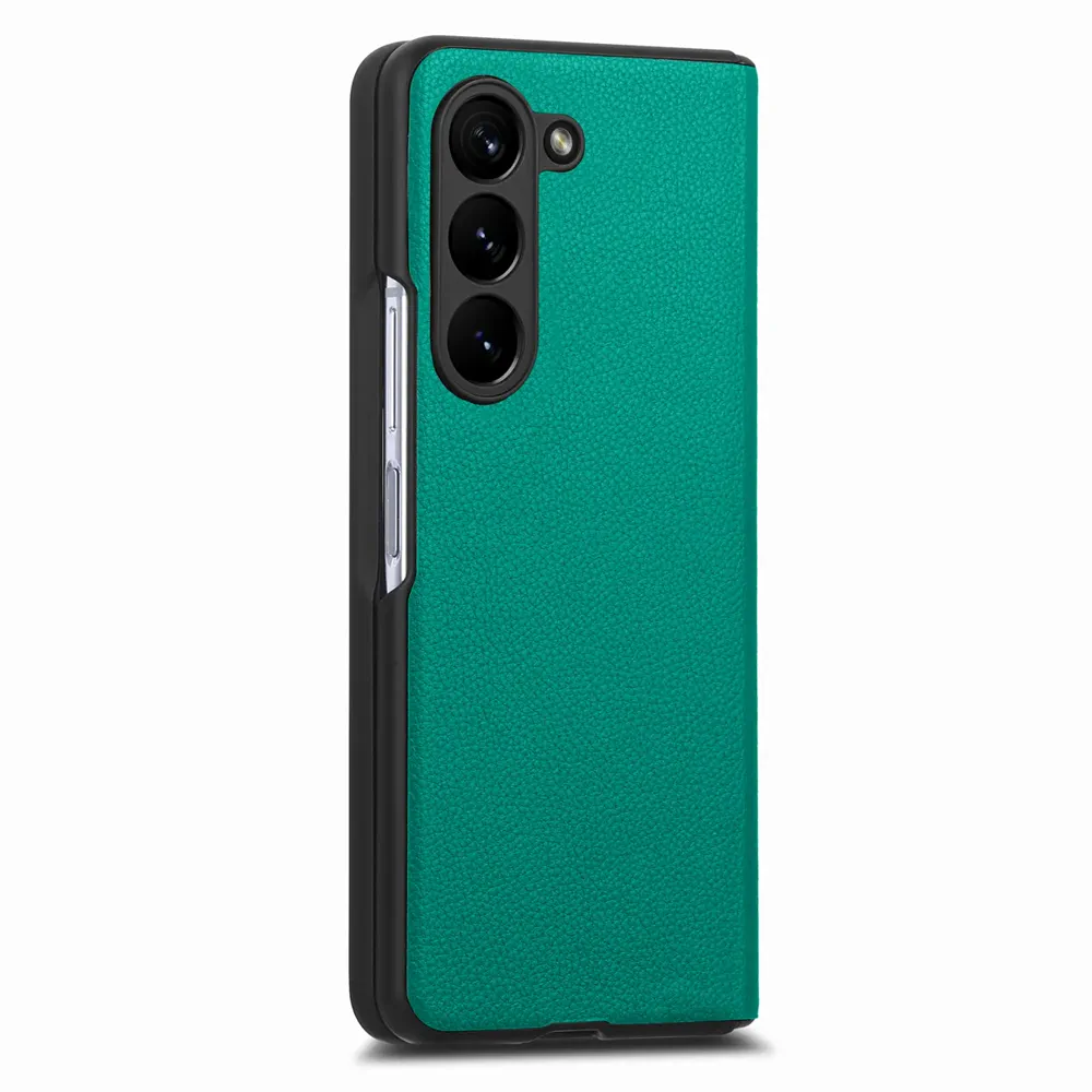 Galaxy Z Fold5 Litchi Texture Magnetic Screen Protector Hinge Protection Wallet Case product image