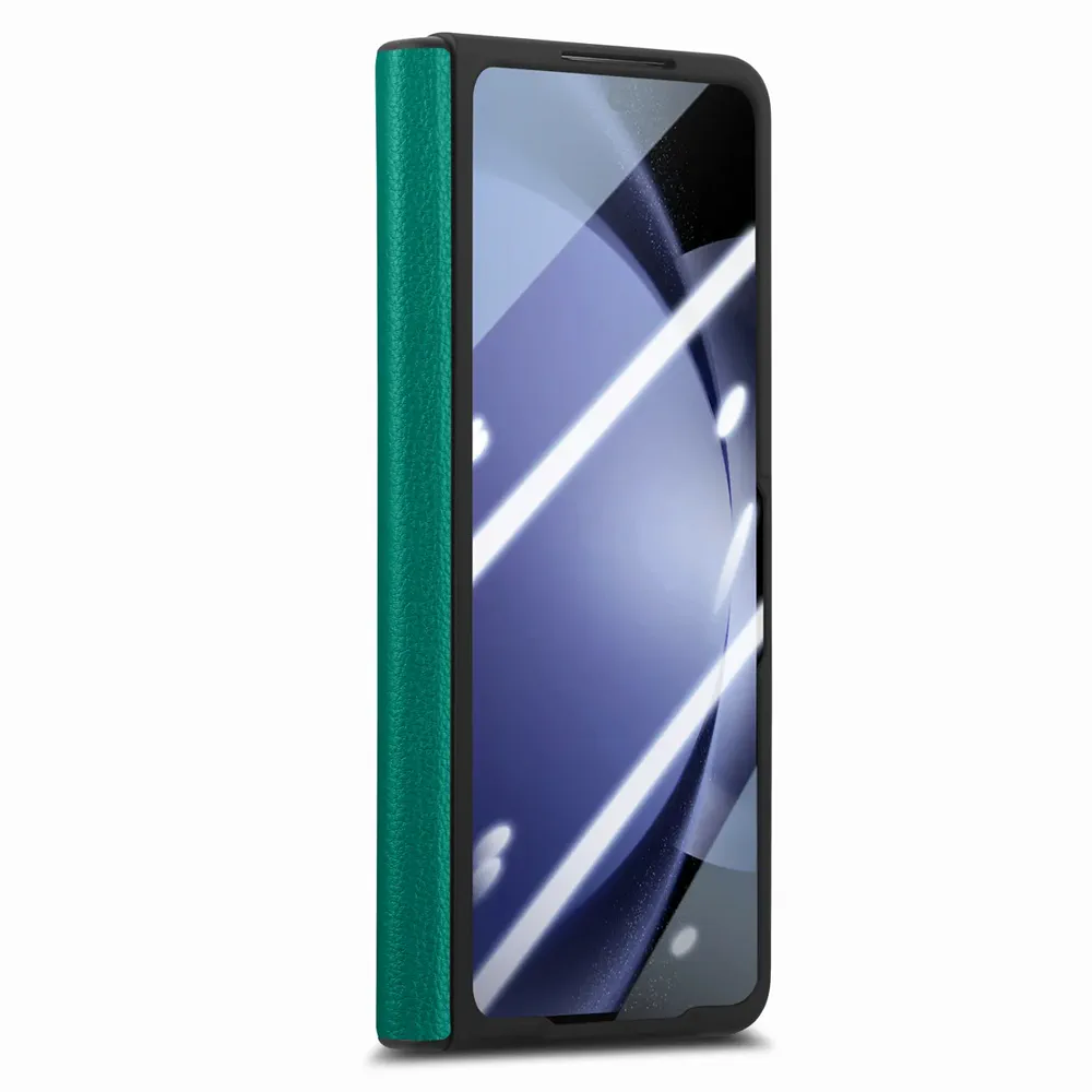 Galaxy Z Fold5 Litchi Texture Magnetic Screen Protector Hinge Protection Wallet Case product image