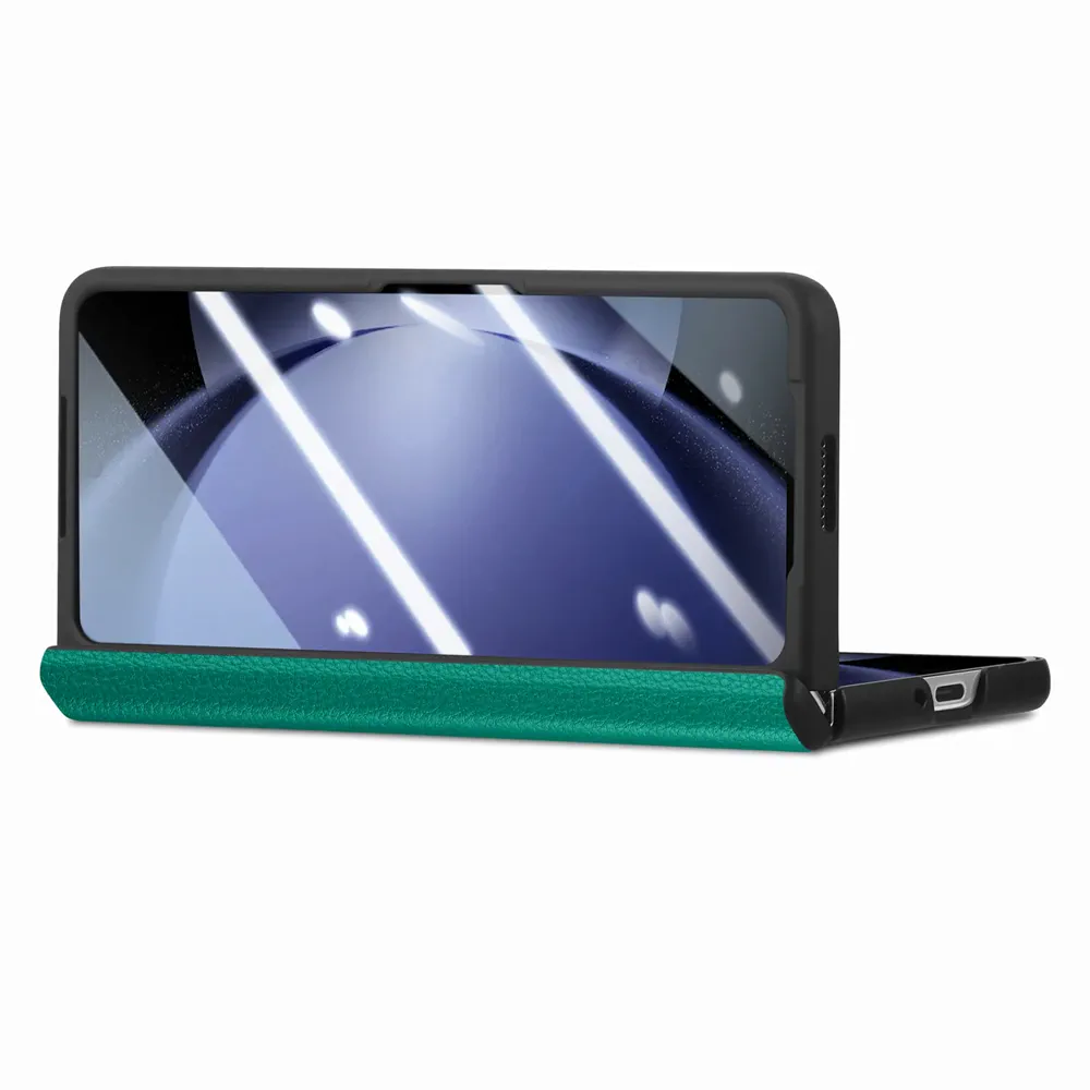 Galaxy Z Fold5 Litchi Texture Magnetic Screen Protector Hinge Protection Wallet Case product image