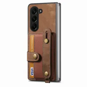 Galaxy Z Fold5 Vintage Wrist Strap Lanyard Wallet Case product image