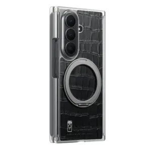 Galaxy Z TriFold Crocodile Texture Kickstand Leather Folio Case product image