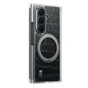 Galaxy Z TriFold Crocodile Texture Kickstand Leather Folio Case product image
