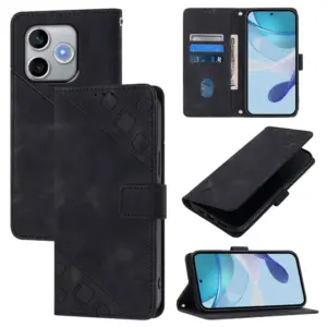 Honor 600 Lite Matte Textured Leather Folio Case product image