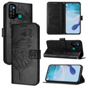 Infinix HOT 9 PLAY Butterfly Leather Wallet Case product image