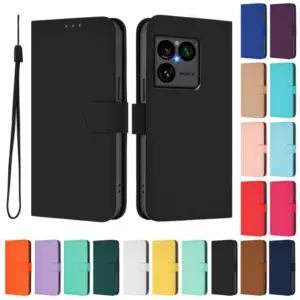 Sony Xperia 1 VIII Matte Soft-Touch Leather Folio Case product image