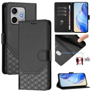 Honor 600 Lite Honeycomb RFID Blocking Wallet Case product image