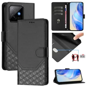 Honor X60 GT 5G Honeycomb RFID Blocking Wallet Case product image