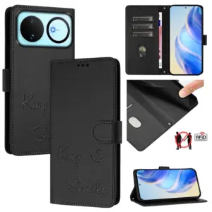 Huawei NOVA 16 5G Smile RFID Blocking Wrist Strap Wallet Case product image