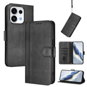OPPO RENO 16 Minimal Vintage Leather Folio Case product image