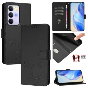 Realme C100 5G Smile RFID Blocking Wrist Strap Wallet Case product image