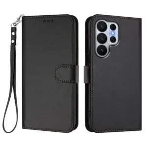 Samsung Galaxy S26 Ultra Textured Leather Wrist Strap Wallet Case product image