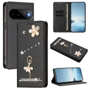 Google Pixel 11 Rhinestone Ballet Girl Wallet Case product image