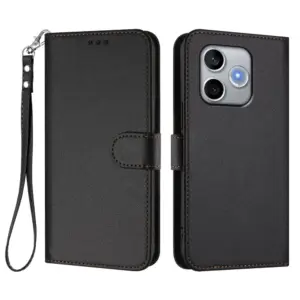 Honor 600 Lite Textured Leather Wrist Strap Wallet Case product image