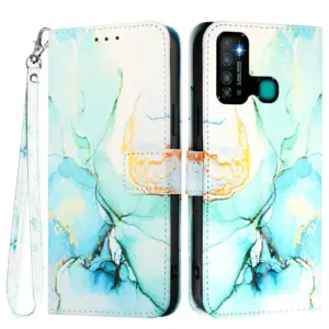 Infinix HOT 9 PLAY Marble Leather Wallet Case product image
