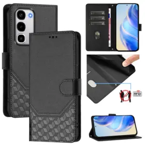 Realme C100 4G Honeycomb RFID Blocking Wallet Case product image