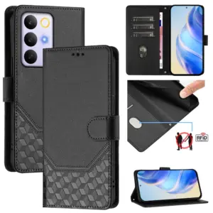 Realme C100 5G Honeycomb RFID Blocking Wallet Case product image