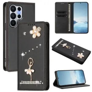 Samsung Galaxy S26 Ultra Rhinestone Ballet Girl Wallet Case product image