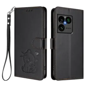 Sony Xperia 1 VIII Heart Cat Lanyard Wallet Case product image