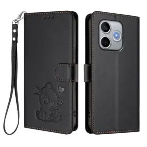 Honor 600 Lite Heart Cat Lanyard Wallet Case product image