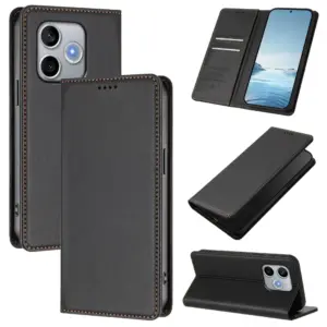 Honor 600 Lite Magnetic Textured Wallet Case product image