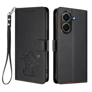 Honor X7E Heart Cat Lanyard Wallet Case product image