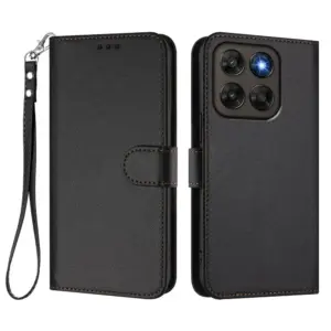 Motorola G67 5G Textured Leather Wrist Strap Wallet Case product image