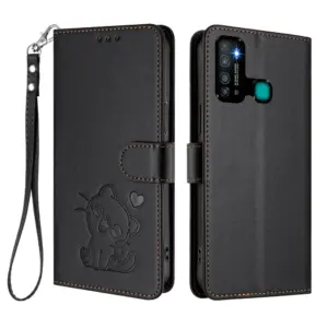 Infinix HOT 9 PLAY Heart Cat Lanyard Wallet Case product image