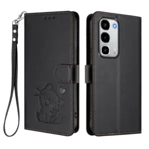 Realme C100 4G Heart Cat Lanyard Wallet Case product image