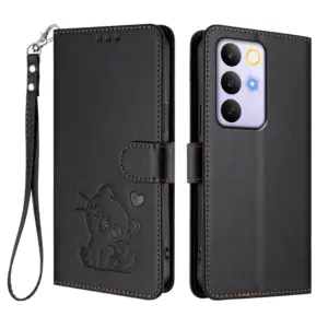 Realme C100 5G Heart Cat Lanyard Wallet Case product image