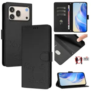 Honor 600 5G Smile RFID Blocking Wrist Strap Wallet Case product image