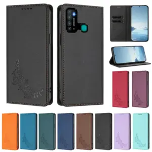 Infinix HOT 9 PLAY Magnetic Peony Wallet Case product image