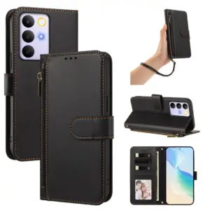 Realme C100 5G Four-Card Zip Lanyard Wallet Case product image