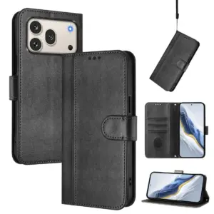 Honor 600 5G Minimal Vintage Leather Folio Case product image