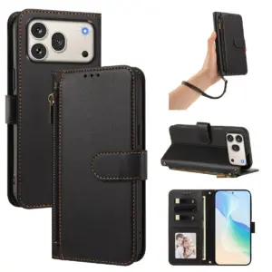 Honor 600 5G Four-Card Zip Lanyard Wallet Case product image