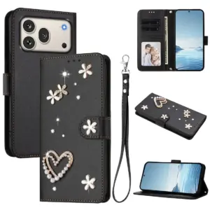 Honor 600 5G Rhinestone Double Heart Wallet Case product image