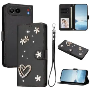 Nubia Air Pro Rhinestone Double Heart Wallet Case product image