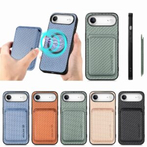iPhone 17 Air Fiber Texture Magnetic Card Wallet Wallet Case product image