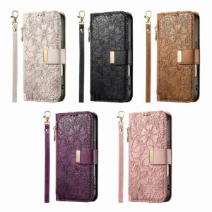 iPhone 17 Air Floral Leaf Clasp Wallet Case product image